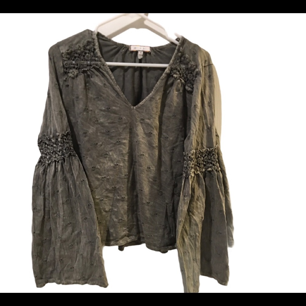 Anthropologie shirt, bell sleeves, size M